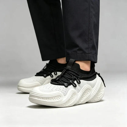 Men's Knit Lace-Up Casual Sneakers