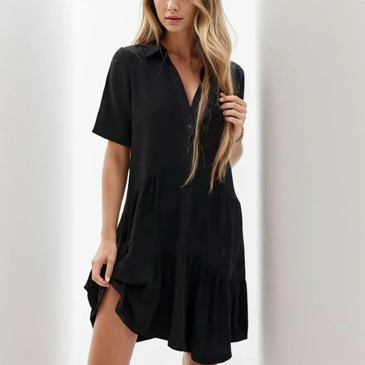 Women's Relaxed Tiered Shirt Dress