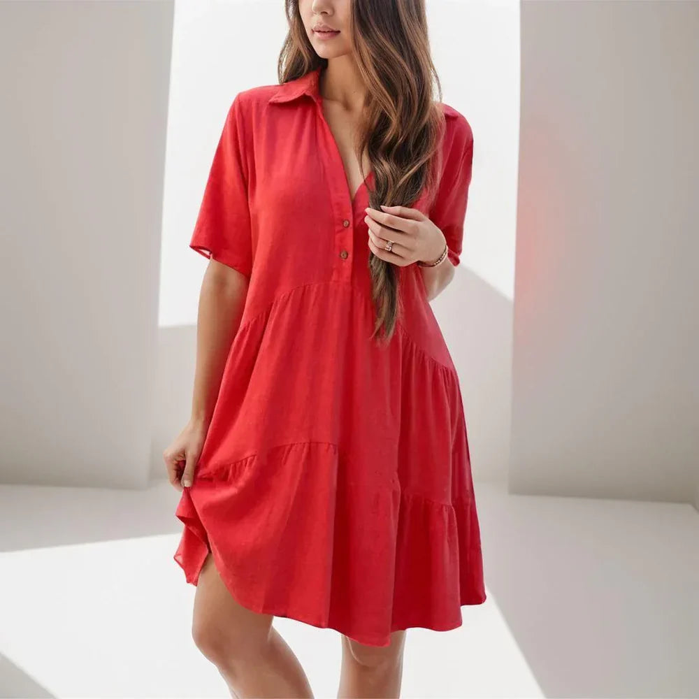 Women's Relaxed Tiered Shirt Dress