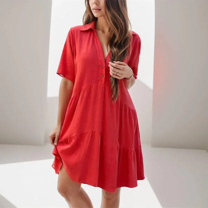 Women's Relaxed Tiered Shirt Dress
