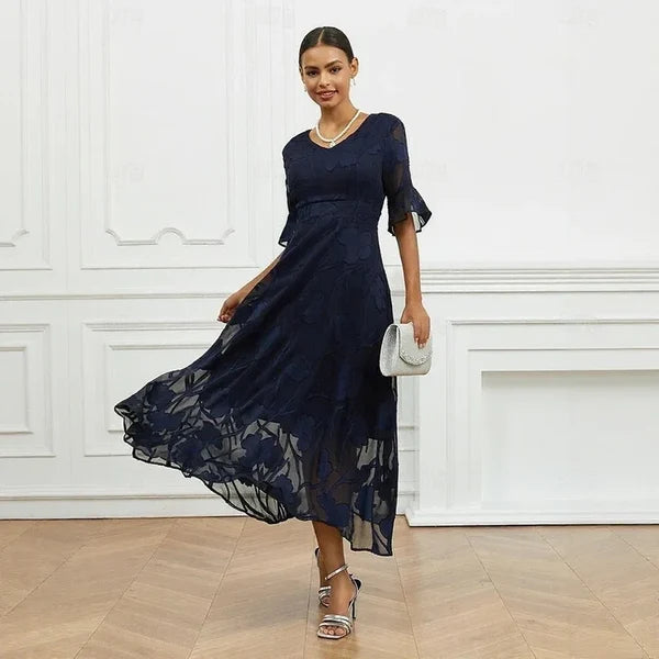 Women’s Floral Textured Flowy Dress