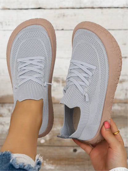 Women’s Knitted Lace-Up Sneakers
