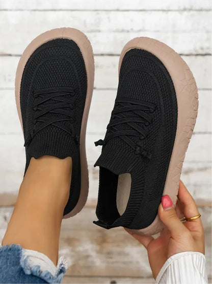 Women’s Knitted Lace-Up Sneakers