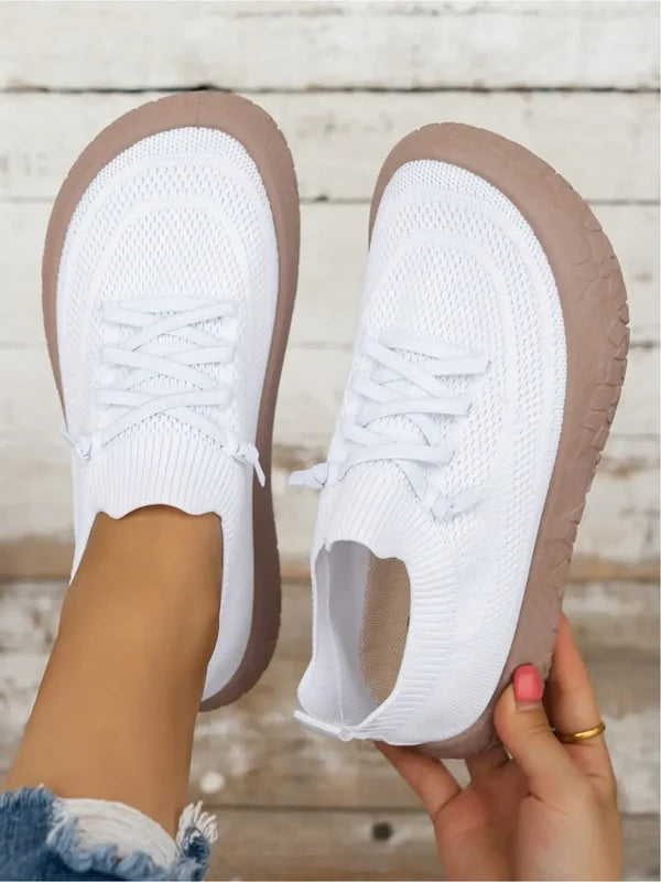 Women’s Knitted Lace-Up Sneakers