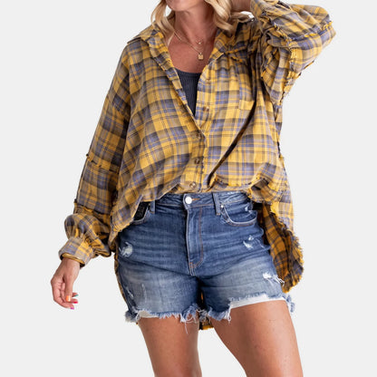 Women's Plaid Button-Front Shirt