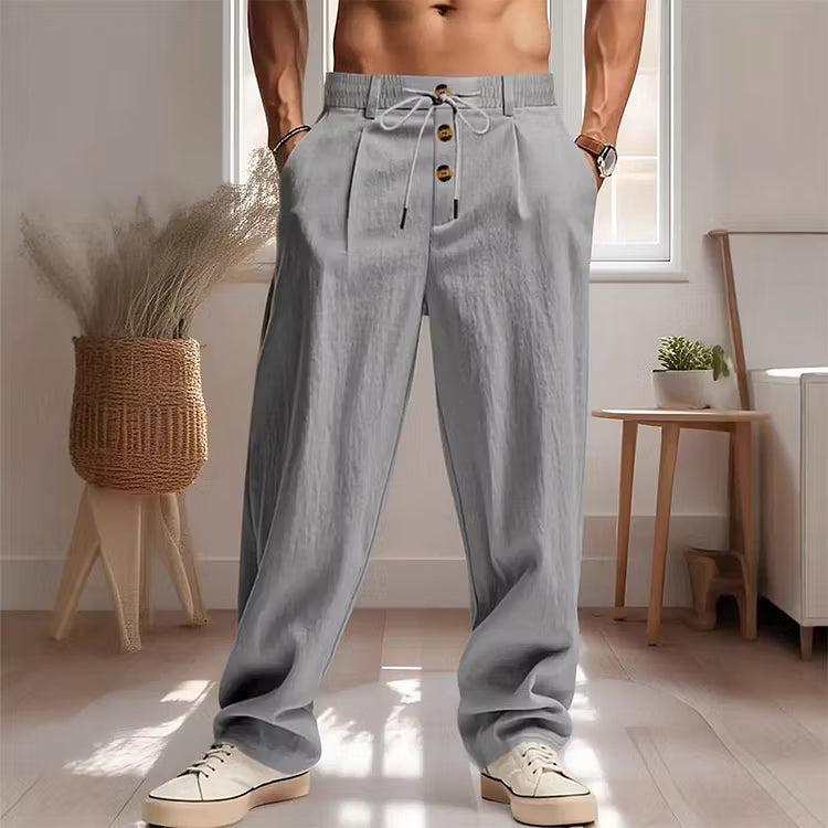 Men's Drawstring Straight-Leg Pants