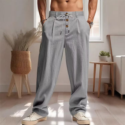 Men's Drawstring Straight-Leg Pants