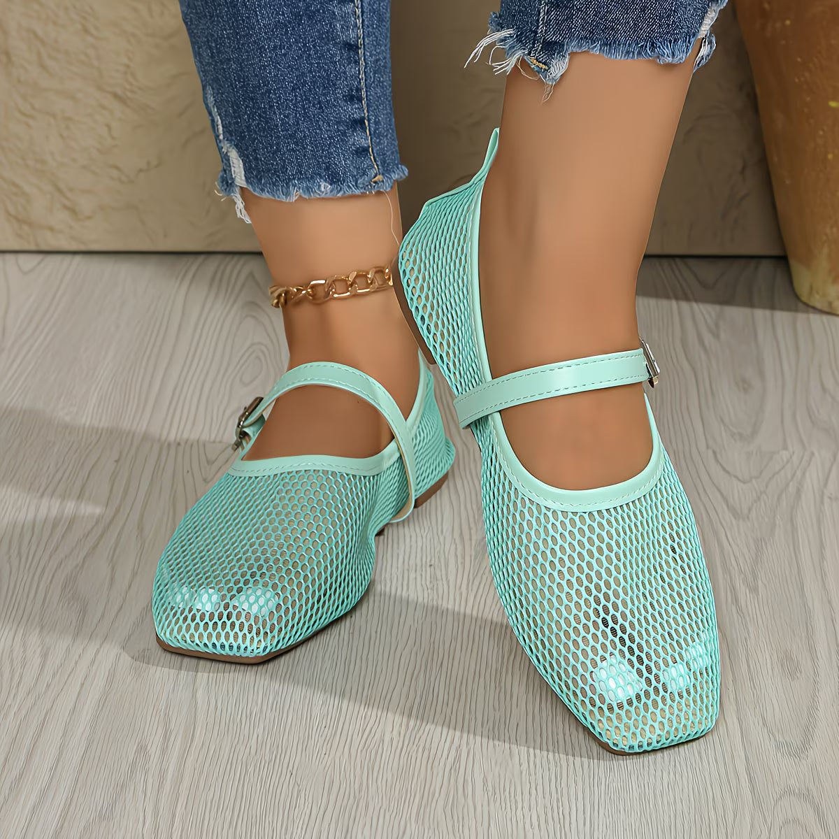 Women's Mesh Mary Jane Flats
