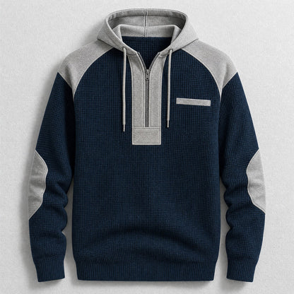 Men's Waffle Hooded Half-Zip Pullover