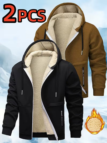 Men's 2-Piece Hooded Zip Jacket Set