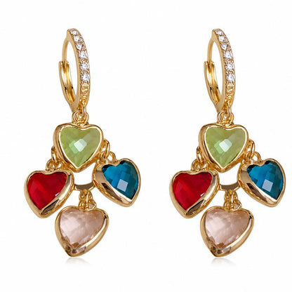 Women’s Heart Charm Drop Earrings