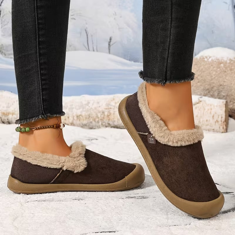 Women's Fuzzy Trim Slip-On Shoes