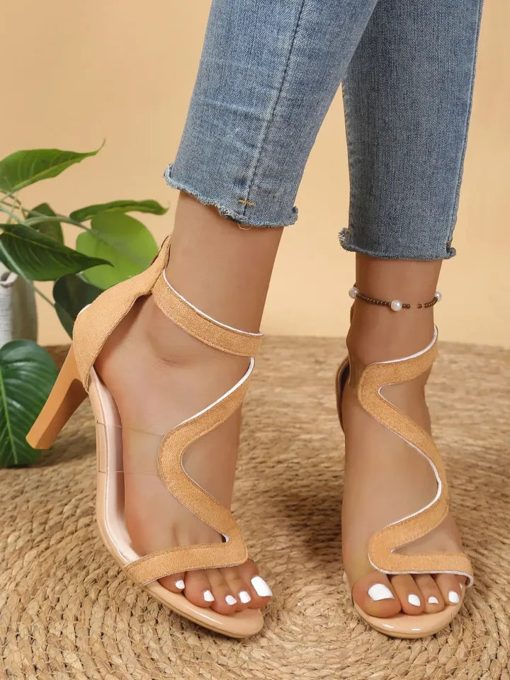 Women's Clear Strap Ankle Strap Stiletto Sandals