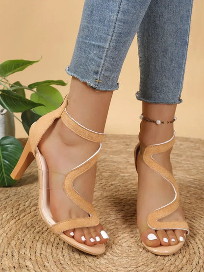 Women's Clear Strap Ankle Strap Stiletto Sandals