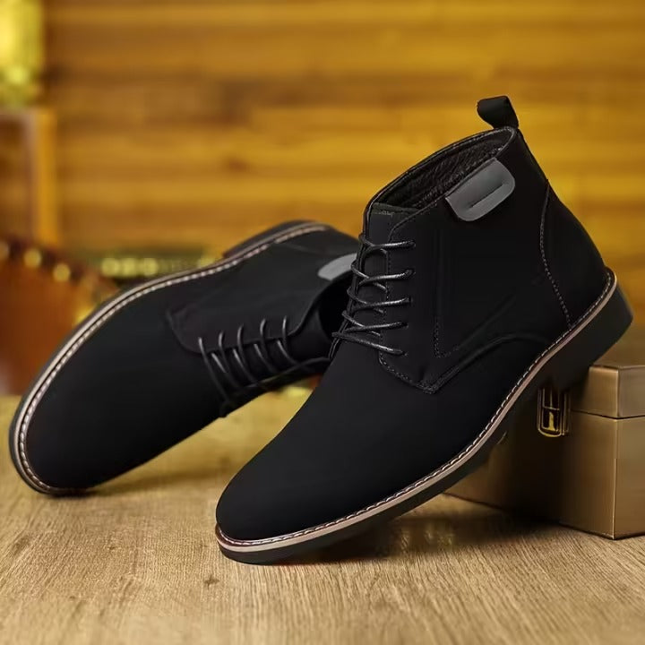 Men's Suede-Look Lace-Up Ankle Boots