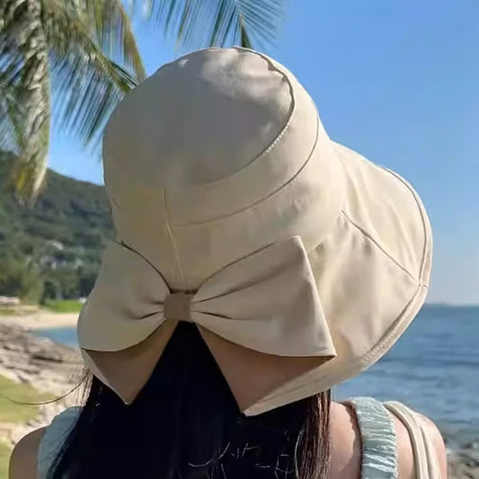Women's Bow Accent Wide Brim Sun Hat