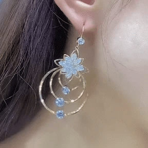 Women's Floral Crystal Drop Earrings