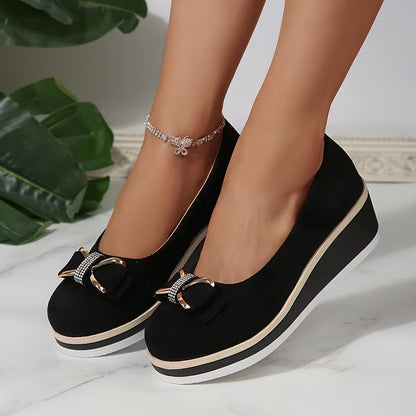 Women's Bow Detail Wedge Court Shoes