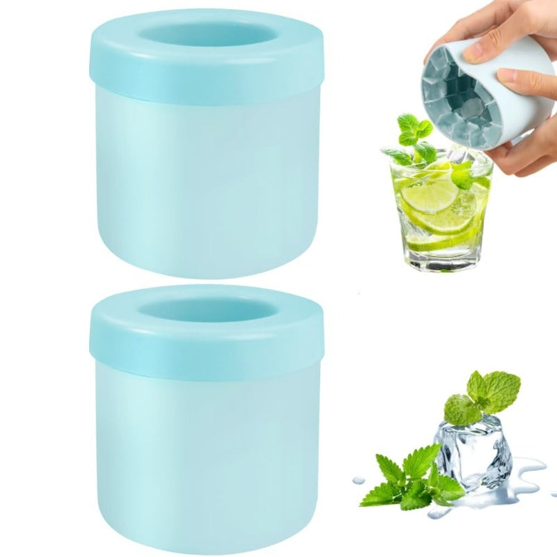 2-in-1 Silicone Ice Cube Maker & Ice Storage Bucket