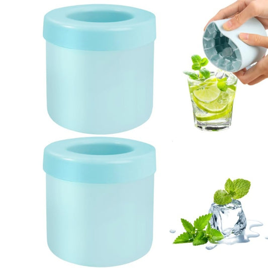 2-in-1 Silicone Ice Cube Maker & Ice Storage Bucket