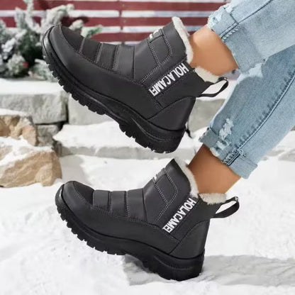 Women's Quilted Ankle Boots with Fuzzy Trim