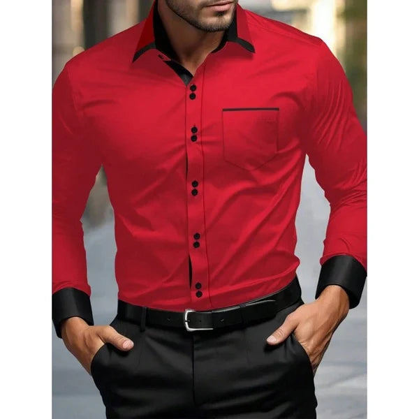 Men’s Contrast-Detail Button Shirt
