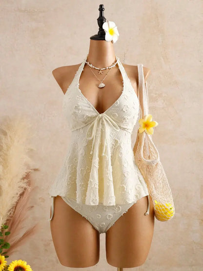 Women’s Halter Peplum Tankini Set