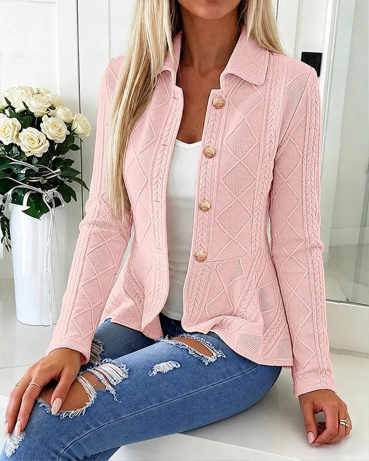 Women's Argyle Button Cardigan