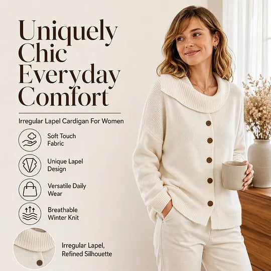 Women's Button-Front Shawl-Collar Cardigan