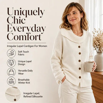 Women's Button-Front Shawl-Collar Cardigan
