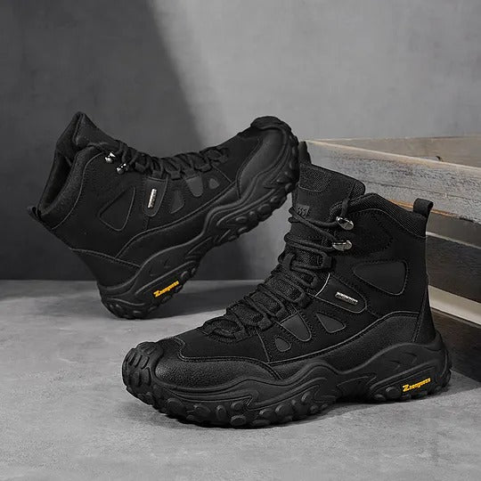 Men's High-Top Hiking Boots with Lace-Up Front