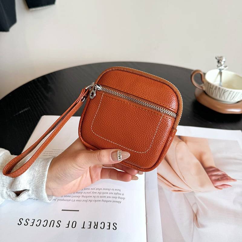 Mini Zip Coin Purse with Wrist Strap