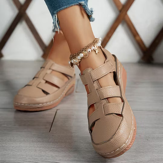 Women's Closed-Toe Platform Wedge Sandals