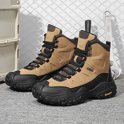 Men's High-Top Hiking Boots with Lace-Up Front