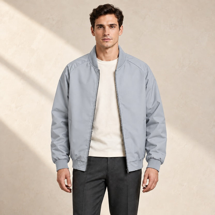 Men's Classic Zip-Up Bomber Jacket