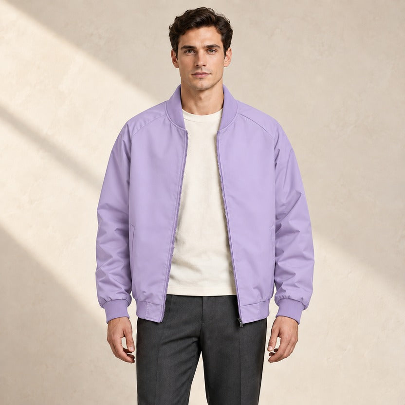 Men's Classic Zip-Up Bomber Jacket