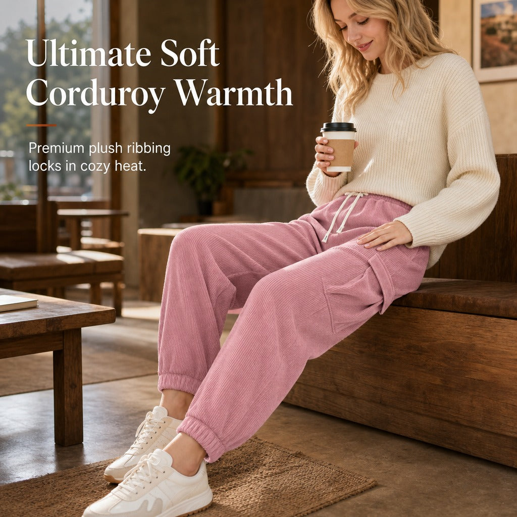 Women's Cargo Jogger Pants with Drawstring Waist