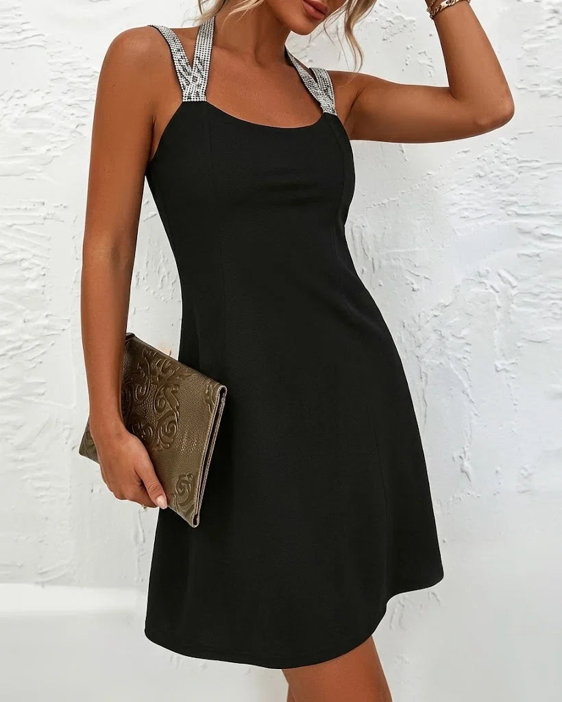 Women’s Shimmer Cross-Over Strappy Dress