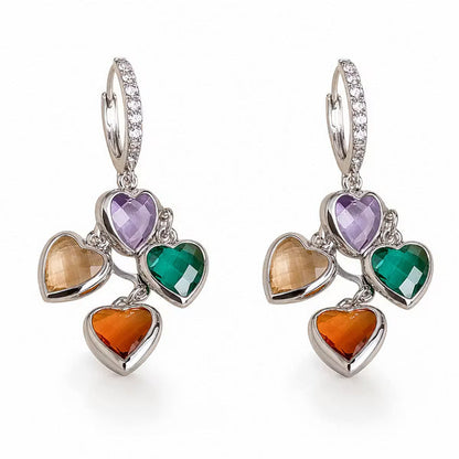 Women’s Heart Charm Drop Earrings