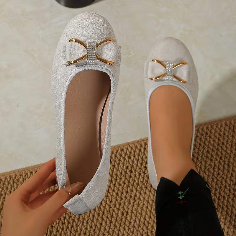 Women's Bow Accent Ballet Flats