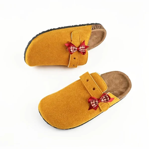 Women’s Bow Detail Wide Toe Mules