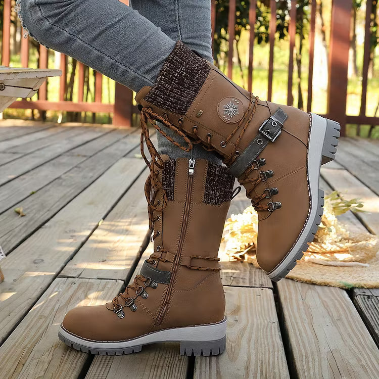 Women's Lace-Up Buckle Boots