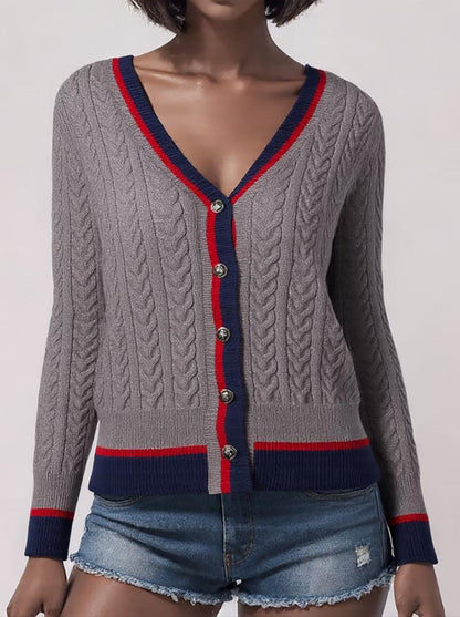 Women’s Colorblock V-Neck Cardigan