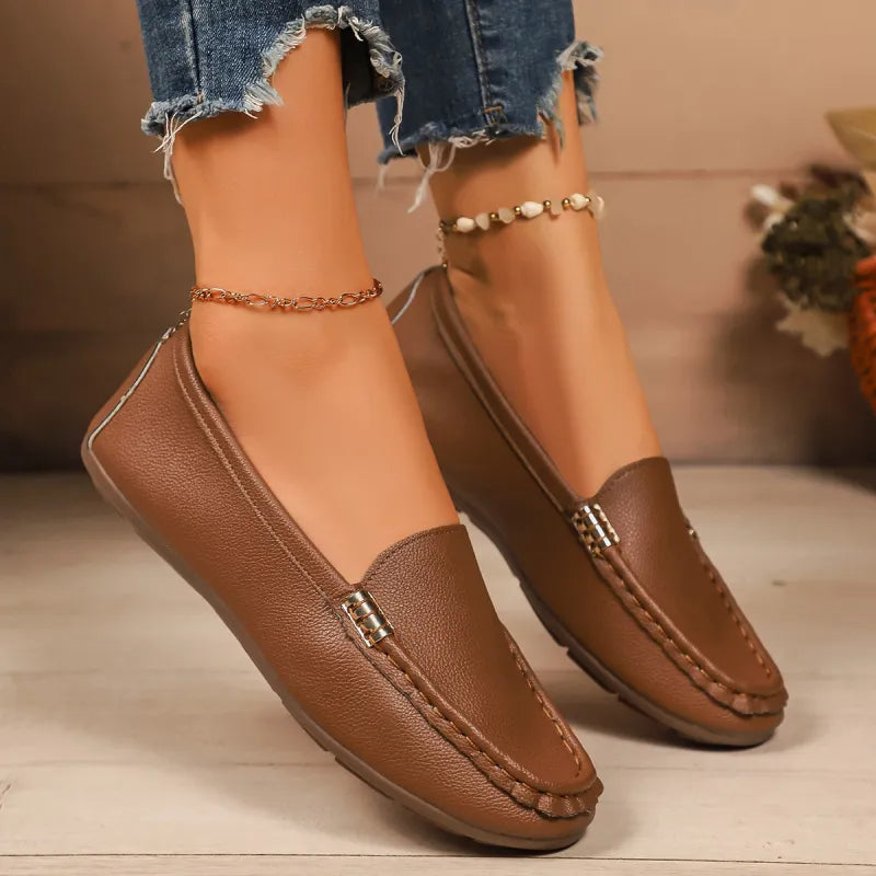 Women’s Casual Metallic Accent Comfort Loafer Flats