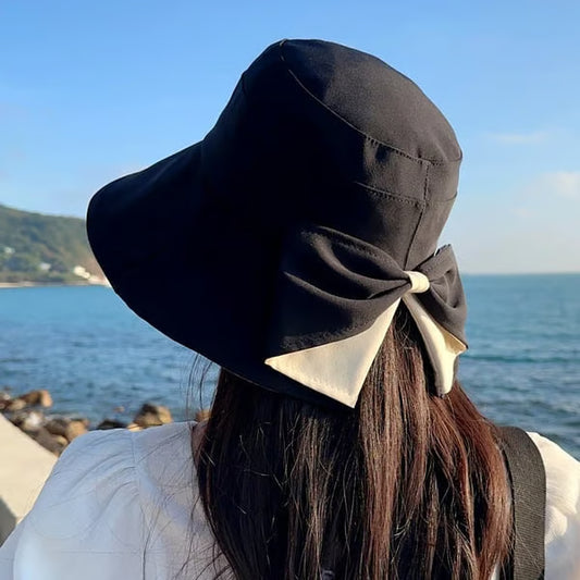 Women's Bow Accent Wide Brim Sun Hat