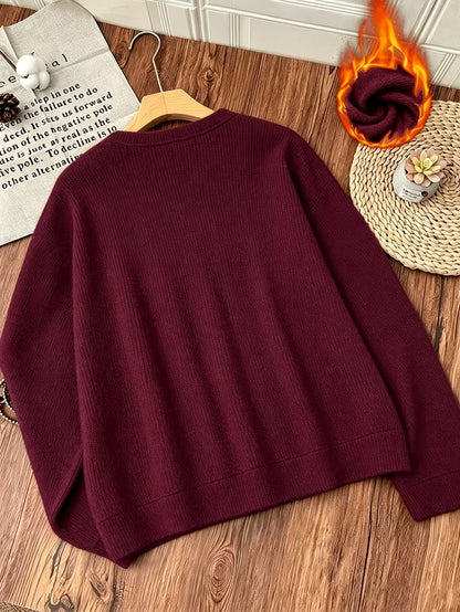 Women’s Ribbed Crew Neck Pullover Sweater