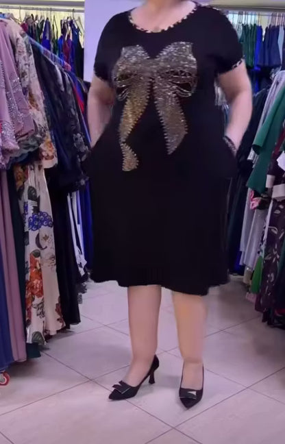 Women's Sparkle Bow Accent Dress
