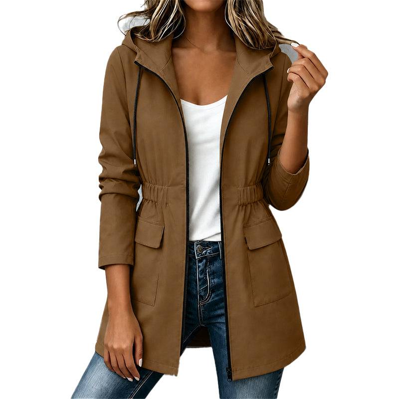 Women's Hooded Zip Jacket with Front Pockets