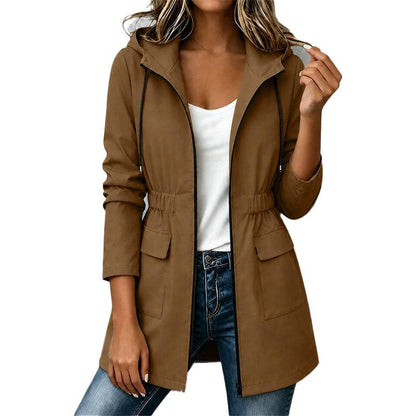 Women's Hooded Zip Jacket with Front Pockets