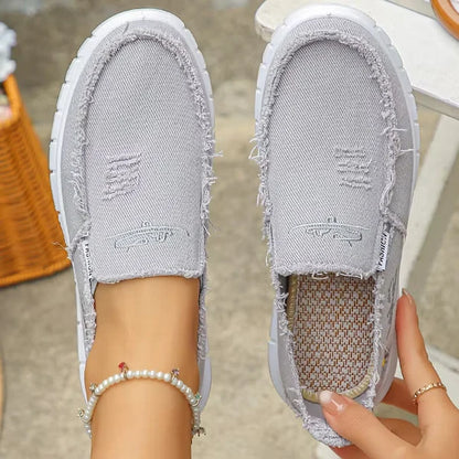 Women’s Embroidered Canvas Slip-On Shoes